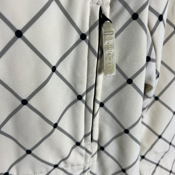Lululemon Athletica Apres Yoga Rain Diamond Chevron Jacket Ivory / Gray Size 4 - Picture 4 of 9